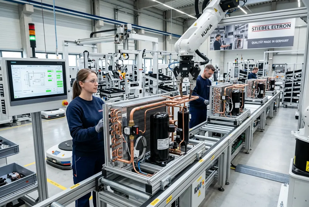 Usine européenne de fabrication de pompes à chaleur certifiées